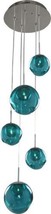 Pendant Light KALCO METEOR Contemporary 5-Light Chrome Calcite Glass Hand-Blown - £4,335.07 GBP