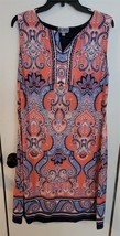 Womens L JM Collection Multicolor Paisley Sleeveless Casual Dress - $10.89