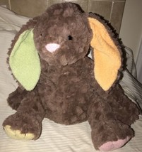 Animal Adventure Brown Colorful Blossom Bunny Plush Stuffed Animal Toy Doll Euc - $9.99