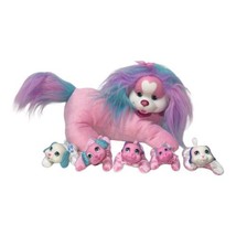 Puppy Surprise Pink W/ Blue Hair Soft Plush Pregnant Dog W/ 5 Babies Doll Toy - $24.31