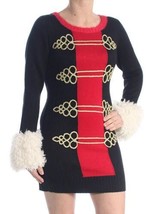 Hooked Up by IOT Womens Activewear Embroidered Faux Fur Dress, Small, Black/Red - £38.32 GBP