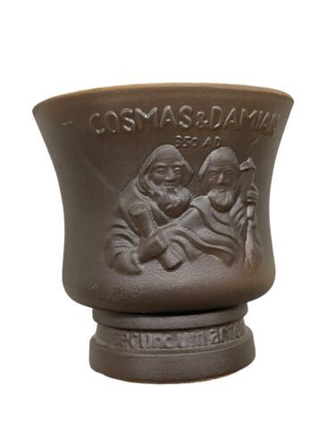 Vintage Schering Stoneware Mortar Cosmas &amp; Damian Pharmacy Apothecary No... - $28.00