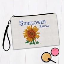 Sunflower Kansas : Gift Makeup Bag Flower Floral Yellow Decor - £9.61 GBP+