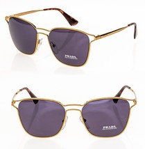 Prada 54T Cinema Square PR54TS Gold Purple Metal Sunglasses Women Authentic - £209.09 GBP