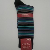 Merona men&#39;s dress socks  6-12 Sea Cascade Multi stripes NEW - £7.08 GBP