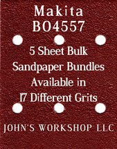 Makita BO4557 - 1/4 Sheet - 17 Grits - No-Slip - 5 Sandpaper Bulk Bundles - $4.99