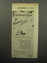 1951 Haviland &amp; Co China Ad - Haviland China for Christmas - £14.54 GBP