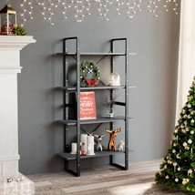 4-Tier Book Cabinet Grey 80x30x140 cm Solid Pine Wood - £46.37 GBP