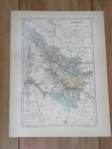 1887 Antique Original Map Of Department Of Gironde Bordeaux / France - £21.30 GBP