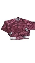 West Ark Large Maroon Blank Satin Nylon Lined Jacket Vintage 80s Made In USA - £23.74 GBP