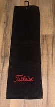 Titleist Microfiber Embroidered Golf Cleaning Towel 20x12 Black - £14.10 GBP