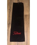 Titleist Microfiber Embroidered Golf Cleaning Towel 20x12 Black - £14.22 GBP