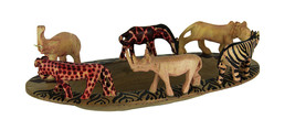 Scratch &amp; Dent Hand Carved Wooden African Wild Animal Decorative Bowl - £54.49 GBP