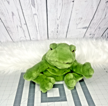 Russ Berrie Green Frog Hand Puppet Realistic Ribbit Sound Plush 10&quot; - £10.17 GBP