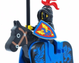 Lego Vintage Castle Black Monarch&#39;s Castle 6085 Minifigure Knight w/Barding - £40.54 GBP