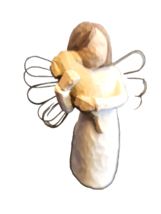 Demdaco Willow Tree Angel Of Friendship Angel Holding Puppy - £12.64 GBP