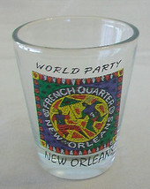 VINTAGE FRENCH QUARTER NEW ORLEANS WORLD PARTY CLEAR SHOT GLASS - $15.00