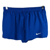 Womens Blue Lined Running Shorts with Inside Pocket Size Medium Nike - $25.94