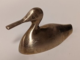 Vintage Brass Duck 4.5&quot; Heavy Made In India Flat Bill Artware MCM Paper Weight - £9.70 GBP