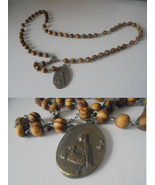 ROSARY necklace of JOAQUINA VEDRUNA in olive&#39;s wood Original 1940s - £29.10 GBP