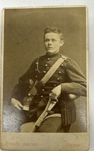 WW 1 Military Photo Vintage CDV Photo by  Bernhard Hakelier Orebro Sweden - £19.80 GBP