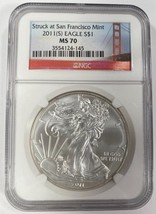 2011 (S) Américain Argent Aigle Classé Par NGC Comme MS-70 - £116.52 GBP