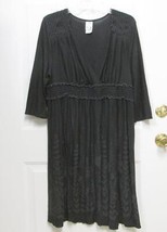 New 2X 18W/20W JMS Just My Size Womens Black on Black Design Dressy Dress Wash - £13.58 GBP