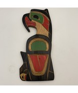 signed Hand Carved First Nations Kwakiutl Wall Art Wood Carving Hawk Fis... - $79.99