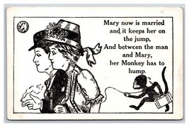 Comic Risque Limerick Mary and Her Humping Monkey UNP Blank Back Postcard S11 - $4.42