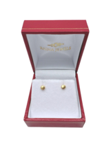 22ct Yellow Gold Diamond Cut Swirl Children Stud Earrings Screw Back, 3.6mm - $113.16