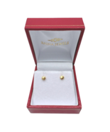22ct Yellow Gold Diamond Cut Swirl Children Stud Earrings Screw Back, 3.6mm - $113.16