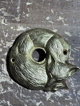 Anthropologie Sold Out Ornate Brass Cast FOX Door Bell Cover Plate 3.5&quot; W - $646.77 MXN