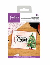 Crafter&#39;s Companion Stamp Tinsel in A Tangle Christmas Tree Phrase Ornaments - £7.98 GBP