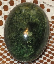 VTG Marble Decorative Egg Paperweight-No Stand-Forest Green-70&#39;s - $6.00