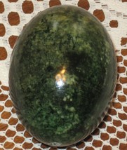 VTG Marble Decorative Egg Paperweight-No Stand-Forest Green-70&#39;s - £4.79 GBP