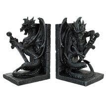 Dragon with Sword Bookend Set Home Decoration - $48.98