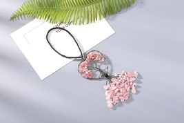 Pink Car Accessories Rose Quartz Crystal Rearview Mirror Hanging Accessories Cry - £18.23 GBP
