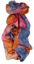 Mulberry Silk Hand Painted Long Scarf Classic Iris by Pashmina &amp; Silk - £19.22 GBP