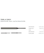 33631 - MINIATURE END MILL- .031D .252LOC 3FL 1/8&quot;SHANK  2.5&quot;OAL - NO CO... - $41.44 CAD
