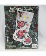Bucilla Gallery of Stitches Christmas Roses Stocking Cross Stitch  33335... - $388.97 MXN