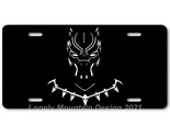 Black Panther Bust Inspired Art White Black FLAT Aluminum Novelty Licens... - £14.17 GBP