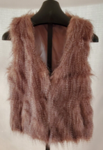 ALLEN B Schwartz Gray Faux Fur VEST Womens Size M - $39.59