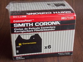 Smith Corona H67108 6 Pack H Series Correctable Film Ribbon Cassettes Black NIB - $27.99