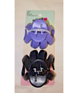 Scunci Large Claw Hair Clips Black &amp; Light Blue #60590 NEW - $10.69