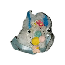Vintage Chenille Pipe Cleaner Easter Bunny Rabbit Pin Brooch 3&quot; - $186.39 MXN