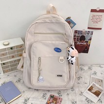 Large Capacity Waterproof Nylon Women Backpack Solid Color School A4 Book Backpa - £40.77 GBP