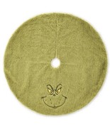 Dr Seuss Grinch Who Stole Christmas Furry Fuzzy Tree Skirt 48&quot; Round Gre... - £39.17 GBP