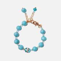 Handmade Czech Crystal, Blue Sponge Coral Beads Bracelet  - £29.09 GBP