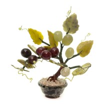 Grape Bonsai Tree Vine Jade Stone Marble Sculpture China Oriental Asia V... - £42.61 GBP