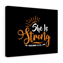   She Is Strong Orange Arrow Proverbs 31:25 Bible Verse Canvas C - £59.77 GBP+
